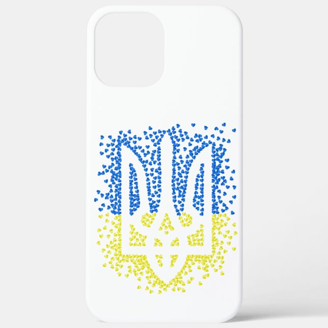 Ukrainian emblem trident tryzub scattering hearts Case-Mate iPhone case (Back)