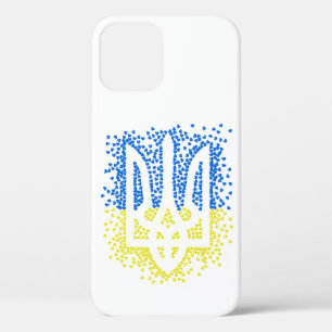 Ukrainian emblem trident tryzub scattering hearts iPhone 12 case