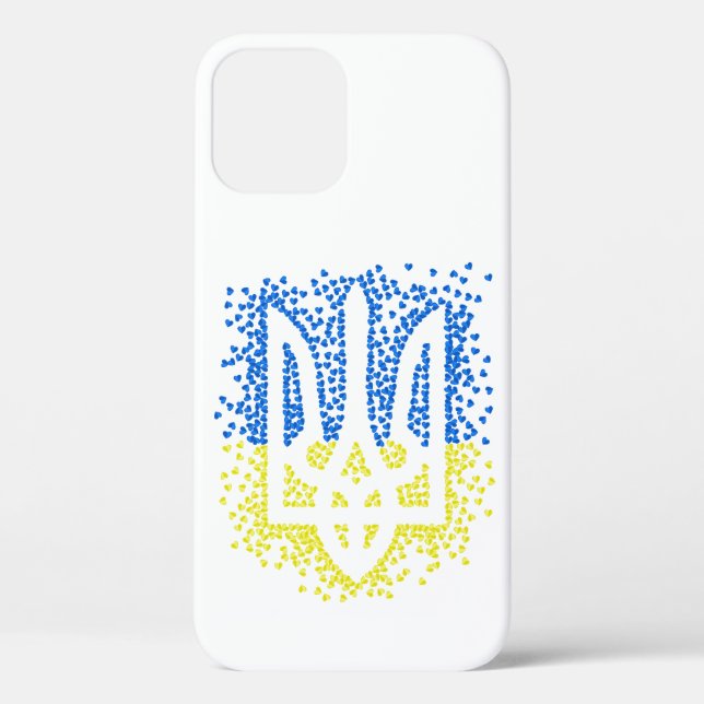 Ukrainian emblem trident tryzub scattering hearts Case-Mate iPhone case (Back)