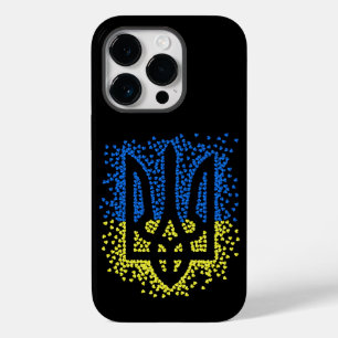 Ukrainian emblem trident tryzub scattering hearts Case-Mate iPhone 14 pro case