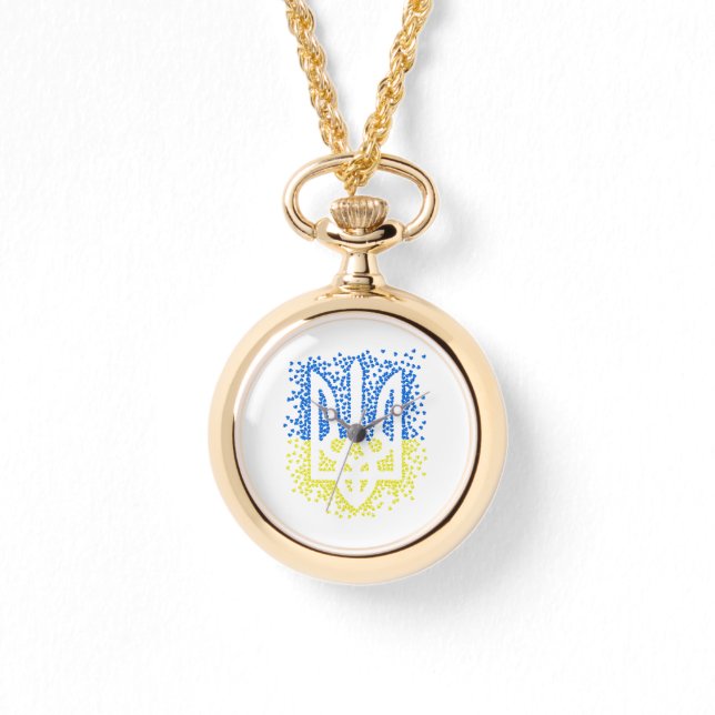 Ukrainian emblem trident tryzub scattering hearts watch (Front)
