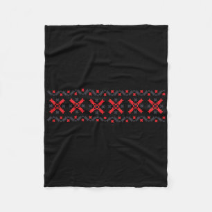 Ukrainian Embroidered National Costume Vyshyvanka  Fleece Blanket