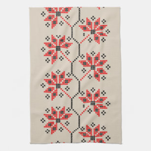Ukrainian Embroidery Pattern Kitchen Towel 