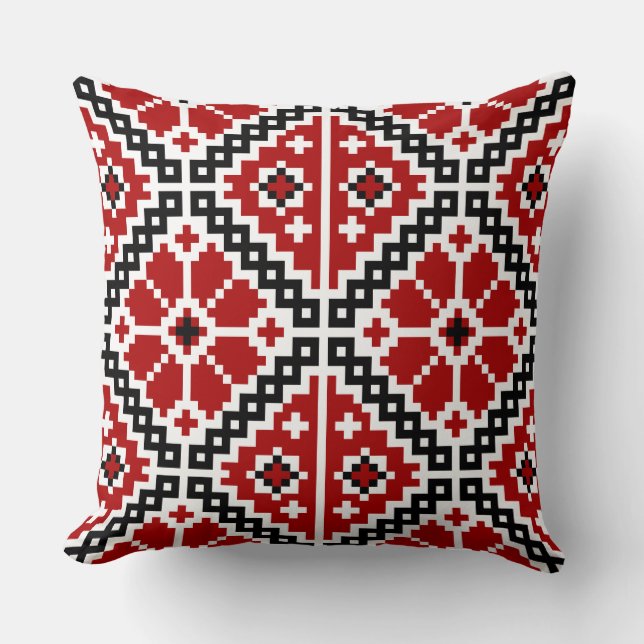 Ukrainian embroidery throw pillow (Front)