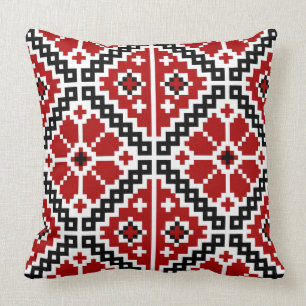 Ukrainian embroidery throw pillow