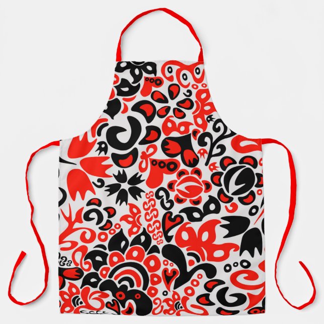 Ukrainian ethnic folk art floral pattern absrtact  apron (Front)