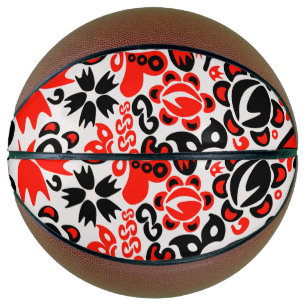 Ukrainian ethnic folk art floral pattern absrtact  basketball