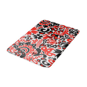 Ukrainian ethnic folk art floral pattern absrtact bath mat
