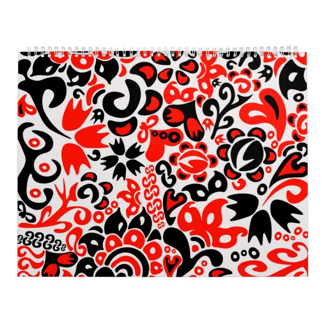 Ukrainian ethnic folk art floral pattern absrtact calendar (Cover)