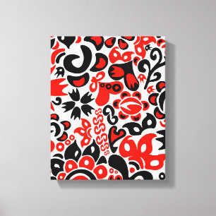 Ukrainian ethnic folk art floral pattern absrtact  canvas print