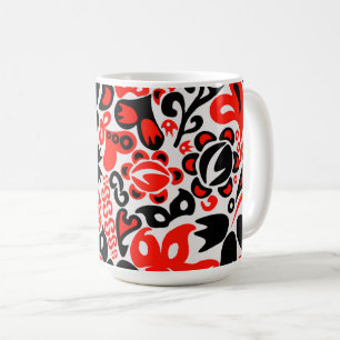 Ukrainian ethnic folk art floral pattern absrtact  coffee mug