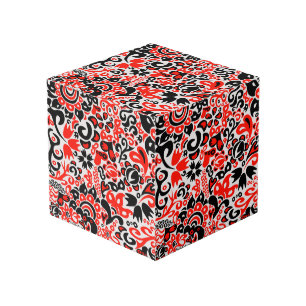 Ukrainian ethnic folk art floral pattern absrtact  cube