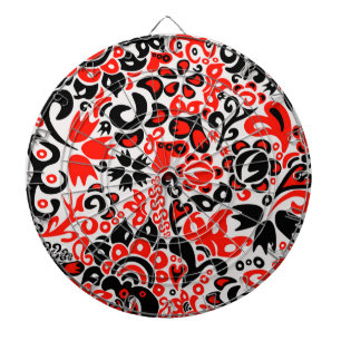 Ukrainian ethnic folk art floral pattern absrtact dartboard