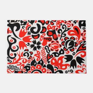 Ukrainian ethnic folk art floral pattern absrtact  doormat