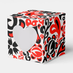 Ukrainian ethnic folk art floral pattern absrtact  favor box