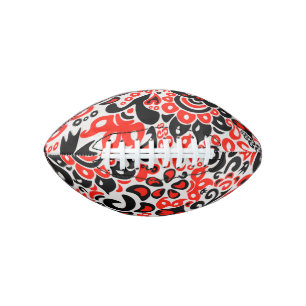 Ukrainian ethnic folk art floral pattern absrtact football