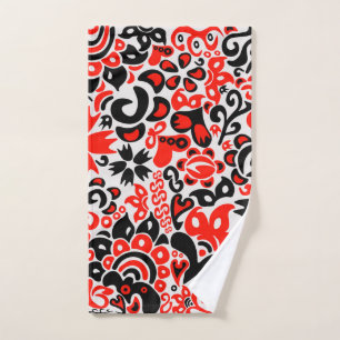 Ukrainian ethnic folk art floral pattern absrtact  hand towel