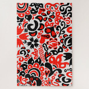 Ukrainian ethnic folk art floral pattern absrtact  jigsaw puzzle