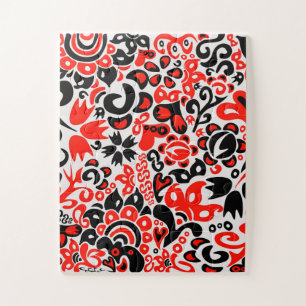 Ukrainian ethnic folk art floral pattern absrtact  jigsaw puzzle