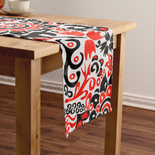 Ukrainian ethnic folk art floral pattern absrtact long table runner