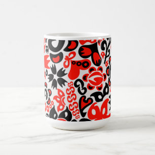 Ukrainian ethnic folk art floral pattern absrtact magic mug