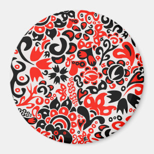 Ukrainian ethnic folk art floral pattern absrtact magnet