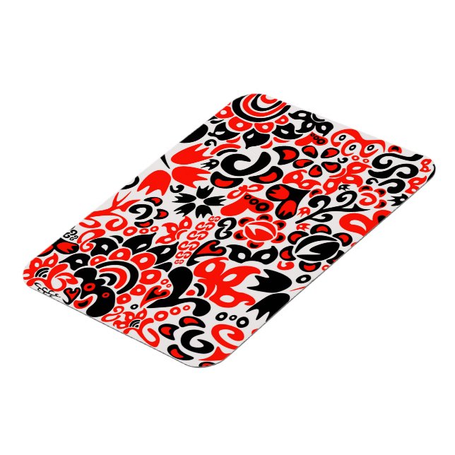Ukrainian ethnic folk art floral pattern absrtact  magnet (Left Side)