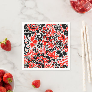 Ukrainian ethnic folk art floral pattern absrtact  napkin