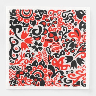 Ukrainian ethnic folk art floral pattern absrtact napkin