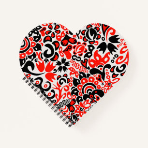 Ukrainian ethnic folk art floral pattern absrtact  notebook