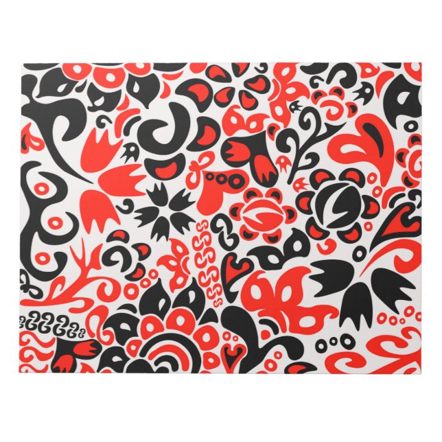 Ukrainian ethnic folk art floral pattern absrtact  notepad (Front)