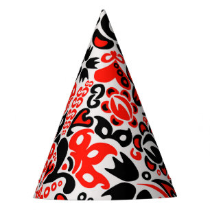Ukrainian ethnic folk art floral pattern absrtact  party hat