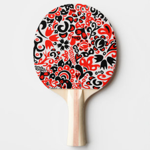 Ukrainian ethnic folk art floral pattern absrtact  ping pong paddle