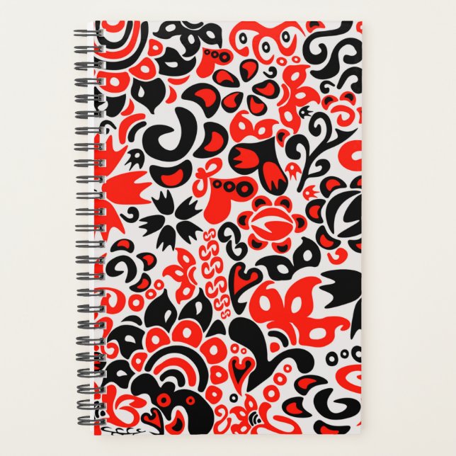 Ukrainian ethnic folk art floral pattern absrtact  planner (Front)