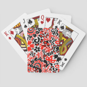 Ukrainian ethnic folk art floral pattern absrtact  playing cards