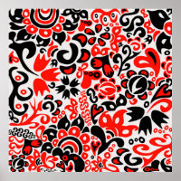 Ukrainian ethnic folk art floral pattern absrtact