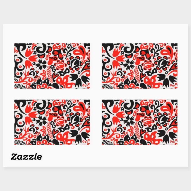 Ukrainian ethnic folk art floral pattern absrtact  sticker (Sheet)