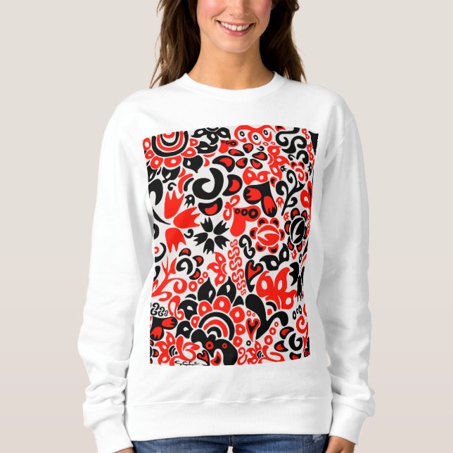 Ukrainian ethnic folk art floral pattern absrtact  sweatshirt (Front)