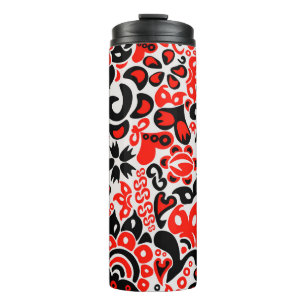 Ukrainian ethnic folk art floral pattern absrtact  thermal tumbler