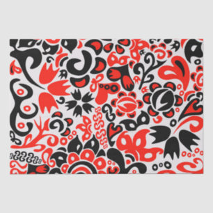 Ukrainian ethnic folk art floral pattern absrtact tissue paper