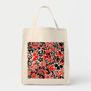 Ukrainian ethnic folk art floral pattern absrtact  tote bag