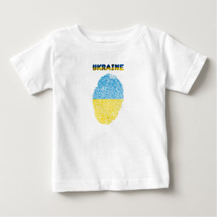 Ukrainian fingerprint flag baby T-Shirt