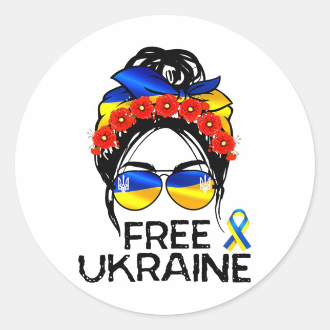 Ukrainian Flag1  Classic Round Sticker (Front)