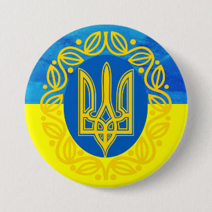 Ukrainian Flag Button