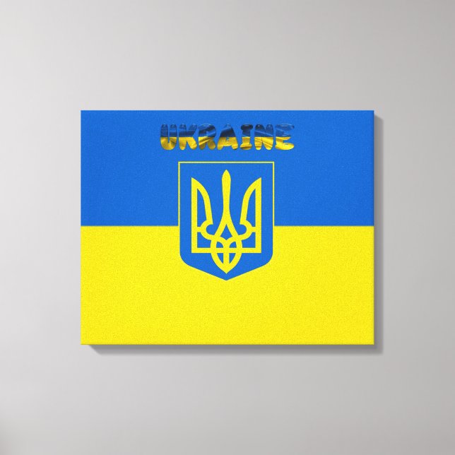 Ukrainian flag-Coat of arms Canvas Print (Front)