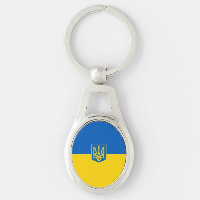 Ukrainian flag-Coat of arms Keychain (Front)