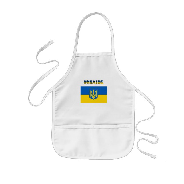 Ukrainian flag-coat of arms kids apron (Front)