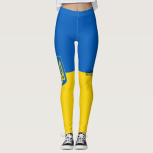 Ukrainian flag-coat of arms leggings