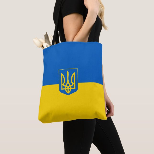 Ukrainian flag-Coat of arms Tote Bag (Close Up)