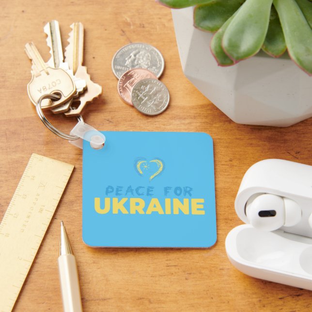 Ukrainian Flag Color Inspired Ukraine Keychain (Desk)